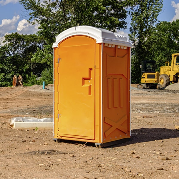 how often are the portable restrooms cleaned and serviced during a rental period in Johnson OH